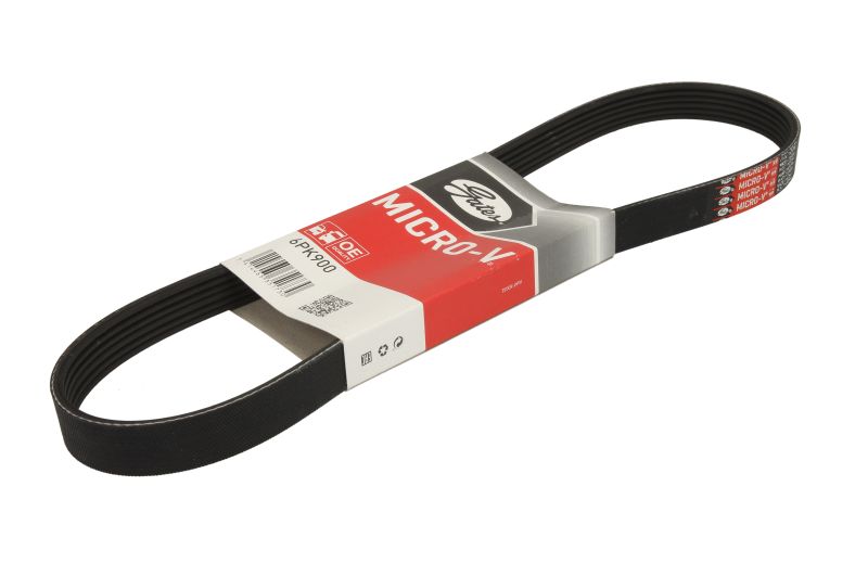 Curea transmisie cu caneluri GATES Multi-V-belt 6PK900 Lungime 900mm Latime 21.4mm 6 nervuri Negru