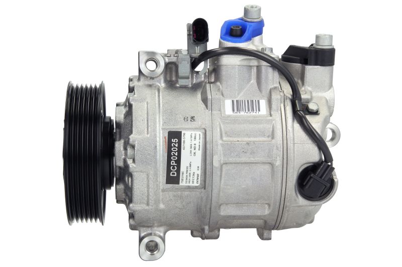 Compresor climatizare DENSO Audi 7SEU16C R134a PAG 46 12V 110mm 180ml 3 gauri 6 nervuri 138mm înălțime 220mm lungime 28.5mm admisie 15.4mm evacuare