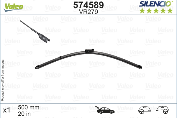 Lamela stergator spate jointless cu spoiler Silencio 500mm OPEL INSIGNIA B GRAND SPORT 03.17- VALEO