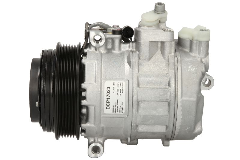 Compresor climatizare DENSO Mercedes 7SBU16C 12V 6 caneluri 120mm fulie 233mm lungime 138mm înălțime PAG 46 R134a