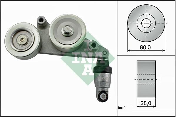 Intinzator curea transmisie Multi-V Honda Crosstour Odyssey Pilot 3.5 09.05- INA Diametru 80mm Latime 28mm