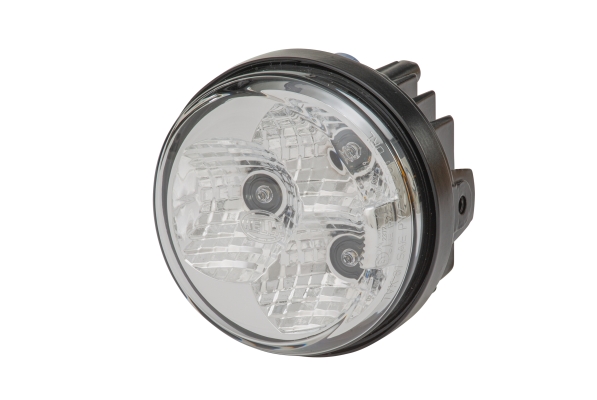 Lumini de zi Dreapta 12/24V LED HELLA Dreapta Transparent Negru Circular 66mm Inaltime 93mm Latime 500mm Lungime cablu 3 LED-uri Alb