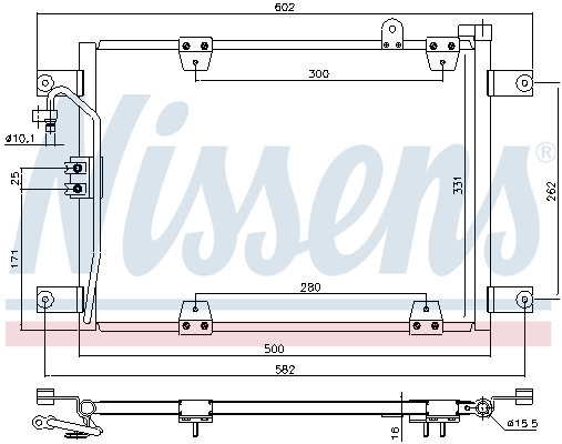 Condensator climatizare NISSENS aluminiu SUZUKI GRAND VITARA I 2.0/2.0D/2.5 03.98-07.03 331mm x 500mm x 16mm fără uscător R 134a