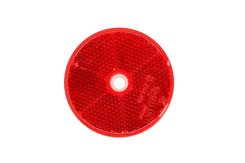 Reflector HELLA Lumini Reflactare Rotund Rosu Insurubare Diametru 60mm Inaltime 7mm Latime 60mm Spate