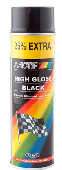 Vopsea MOTIP Negru Acrilic Luciu Aerosol 0,5L