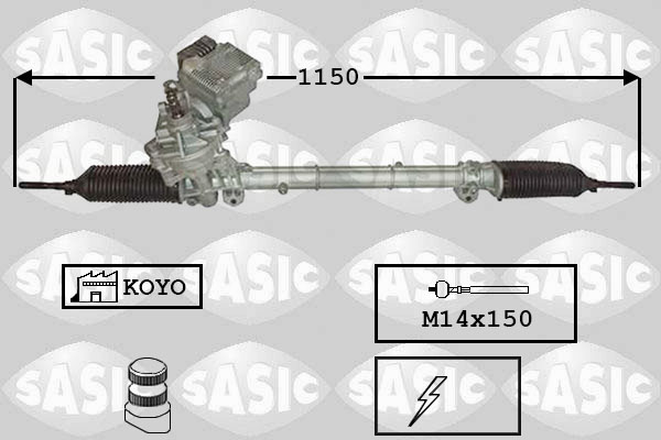 Caseta directie electrica SASIC Mercedes A W169 B Sports Tourer W245 1.5-2.0D 09.04-06.12 Lungime 1150mm Filet M14x1,5