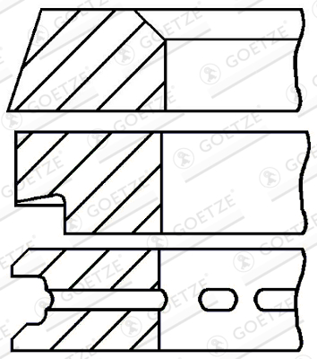 Set segmenti piston compresor GOETZE diametru 70mm inaltime 2/4mm set 1 piston pentru FIAT IVECO