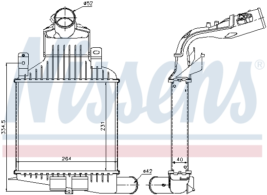 Intercooler NISSENS OPEL ASTRA H GTC ZAFIRA B 1.6/2.0 03.04-04.15 Aluminiu/Plastic 231x264x40 mm Manual