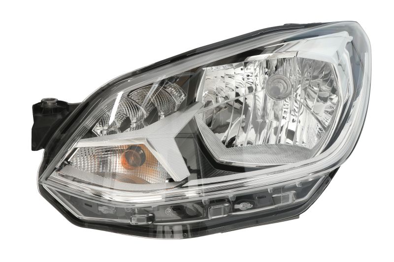 Far Stanga HELLA Lampa Frontala H4/PY21W/W21 Cu Motor Halogen Culoare Insert Negru Semnalizator Transparent VW UP!