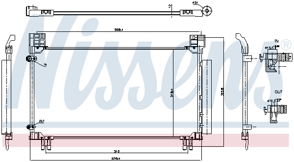 Condensator climatizare aluminiu cu uscator NISSENS pentru TOYOTA YARIS 1.5/1.8 03.17- 610x331x12 mm