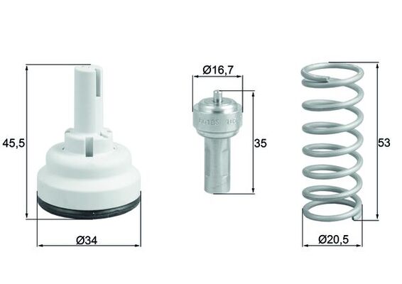 Termostat lichid răcire MAHLE 105°C VW Golf Plus V Golf V Polo 1.4 02.02-11.06 Diametru 34mm Cu etanșare Gasket