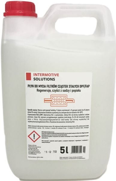 Produse chimice curatare spalare EVERT Cleaner DPF 5l elimina depuneri cenusa carbune necesita demontare filtrului