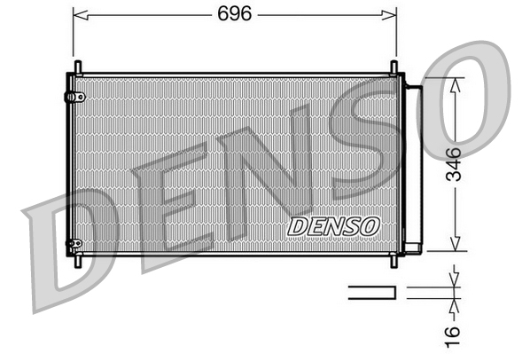 Condensator climatizare DENSO A/C cu uscator Toyota Auris Avensis Corolla Verso 696x346x16 mm