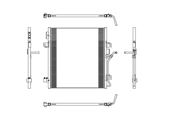 Condensator climatizare aluminiu NRF 350188 A/C DODGE NITRO JEEP CHEROKEE 2.8D/3.7/4.0 09.06- Inaltime 458mm Latime 519mm Grosime 18mm