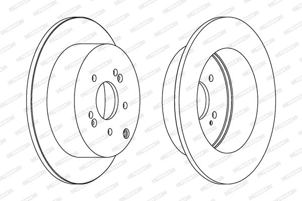 Set Discuri Frana Spate Dreapta/Stanga FERODO Hyundai Santa Fé II 2.2D/2.7 03.06-12.12 Diametru 302mm Grosime 11mm 5 Gauri