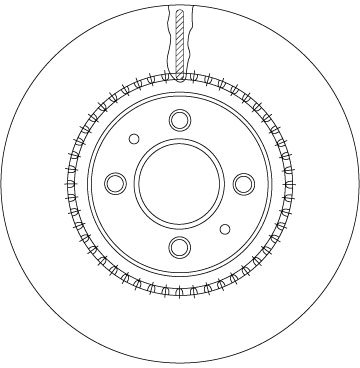 Disc frana Fata Dreapta/Stanga TRW AUTOMOTIVE KIA RIO III 1.1D-1.4, 280mm, 4 gauri, ventilat, grosime 22mm, lacuit