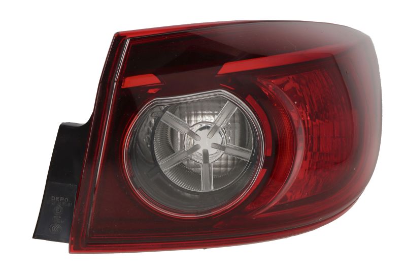 Lampa spate dreapta extern W21/5W/WY21W MAZDA 3 1.5-2.5 07.13- DEPO partea exterioara sedan 4 usi rosu reflector