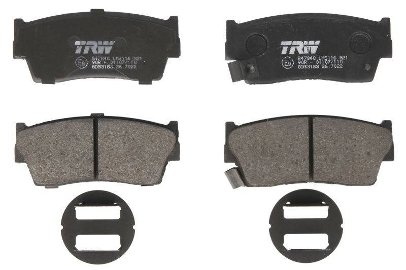 Set placute frana fata TRW AUTOMOTIVE SUZUKI VITARA X-90 1.6/1.9D 09.95-03.99 Inaltime 43.5mm Latime 103.5mm Grosime 14.8mm