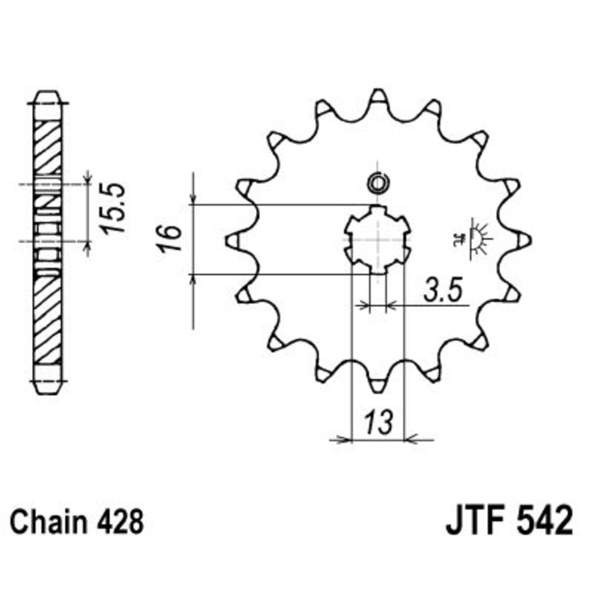 Couronne moto JT JTF542,13