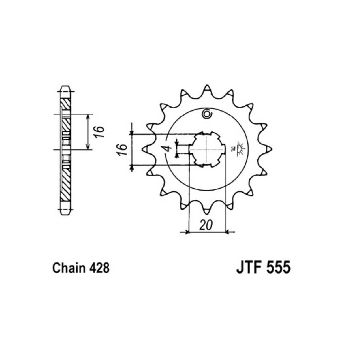 Couronne moto JT JTF555,15