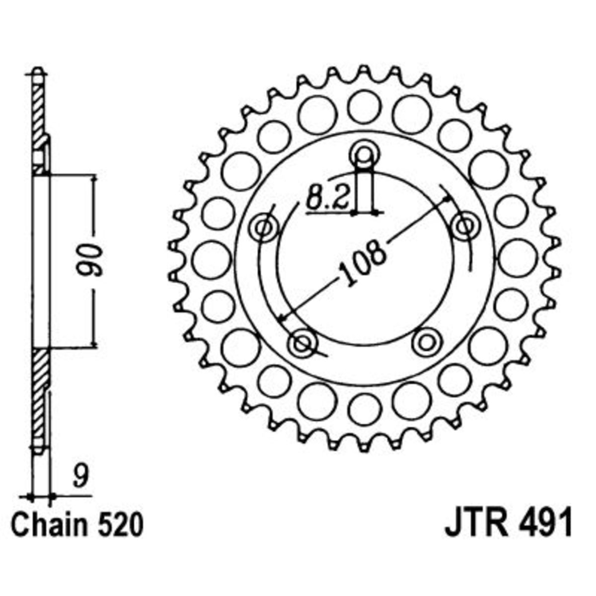Kettenrad JT JTR491,40