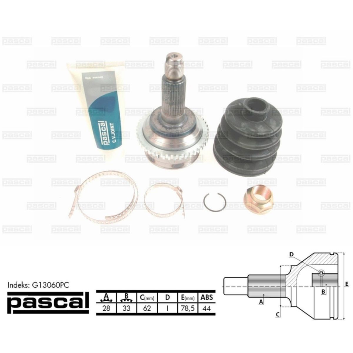 Kit di giunti, albero motore PASCAL G13060PC