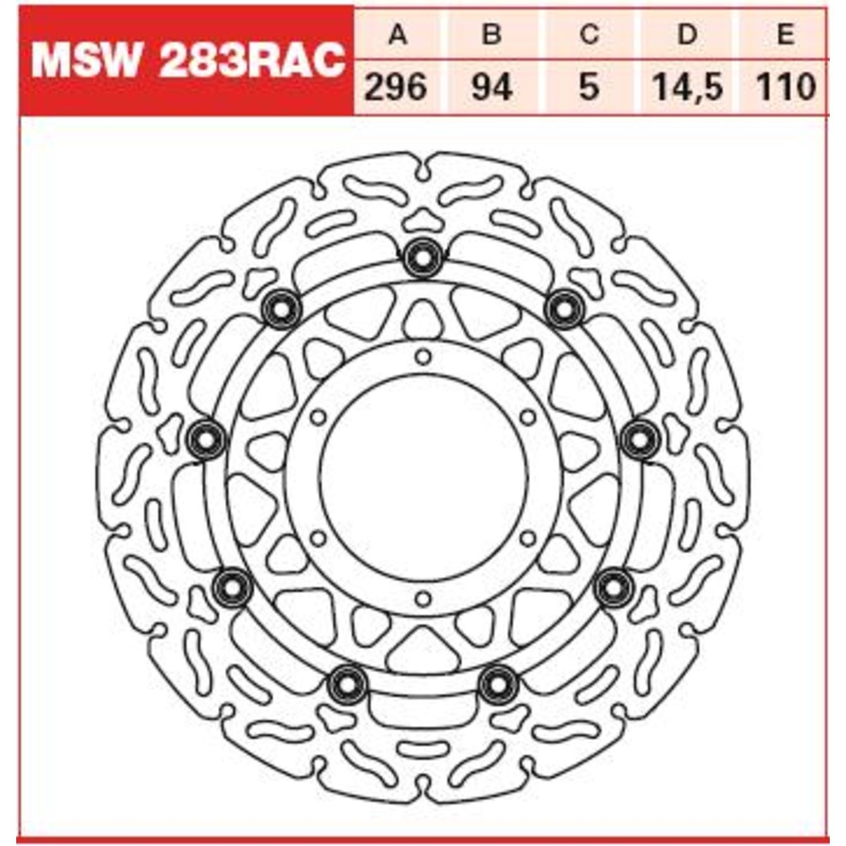 Disco freno TRW MSW283RAC, 1 Pezzo