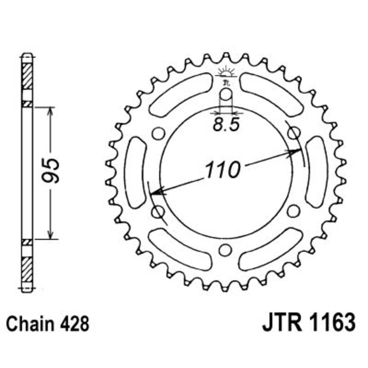 Kettenrad JT JTR1163,45