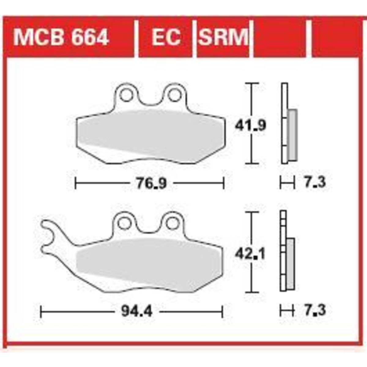 Jeu de plaquettes de frein TRW MCB664SRM