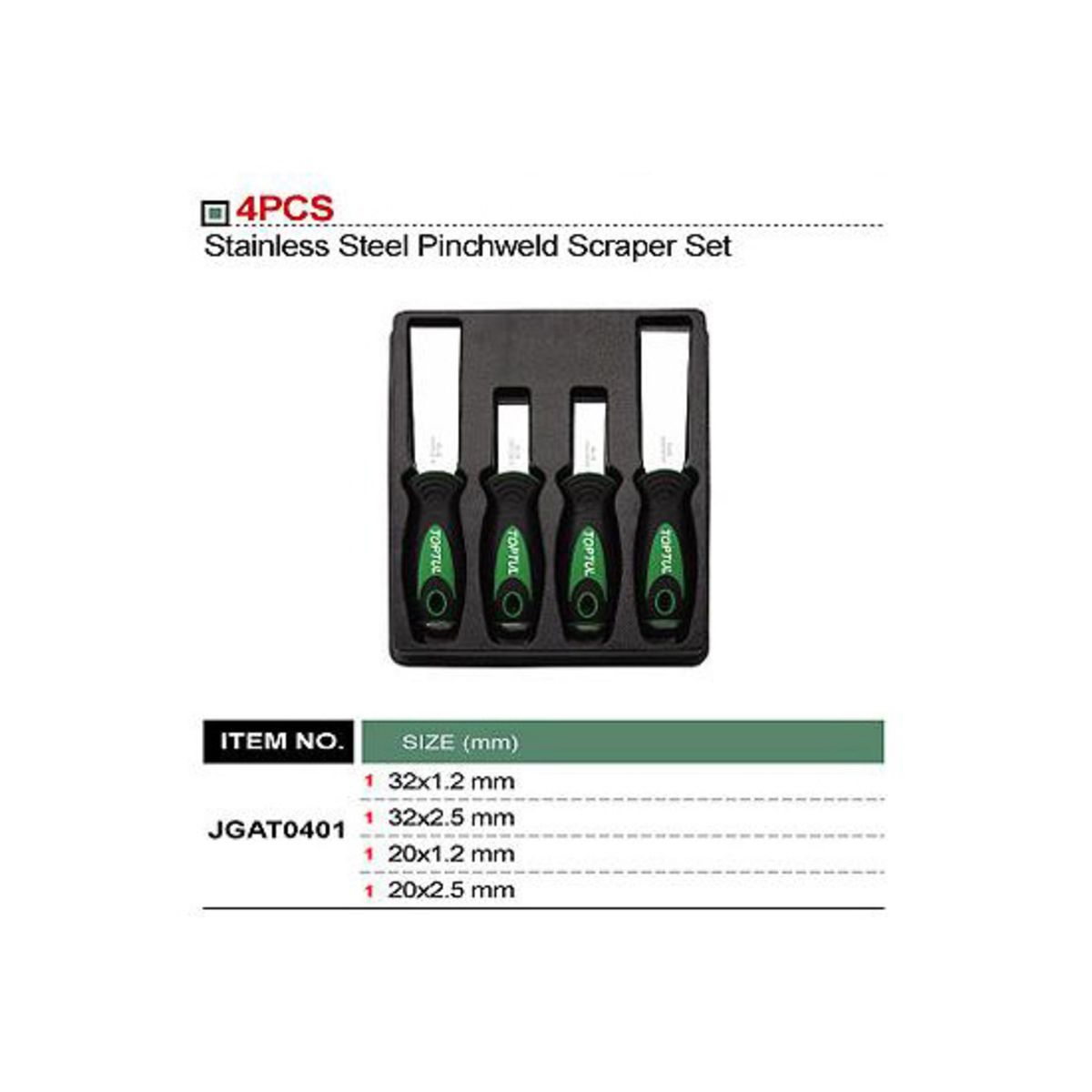 Image of Spatelset  4 Stuk (32x1.2, 32x2.5, 20x1.2, 20x2.5 mm)