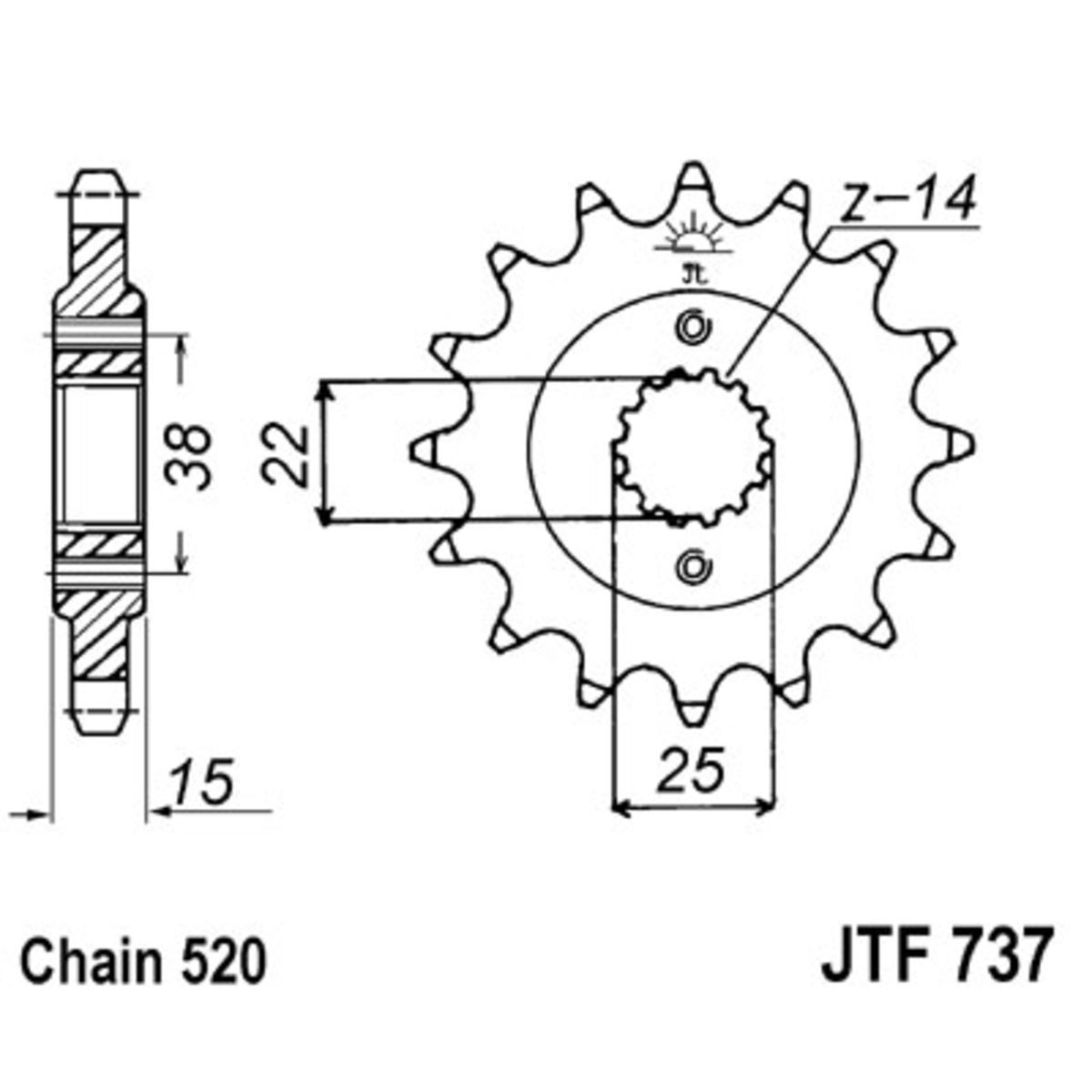 Kettenrad JT JTF737,15