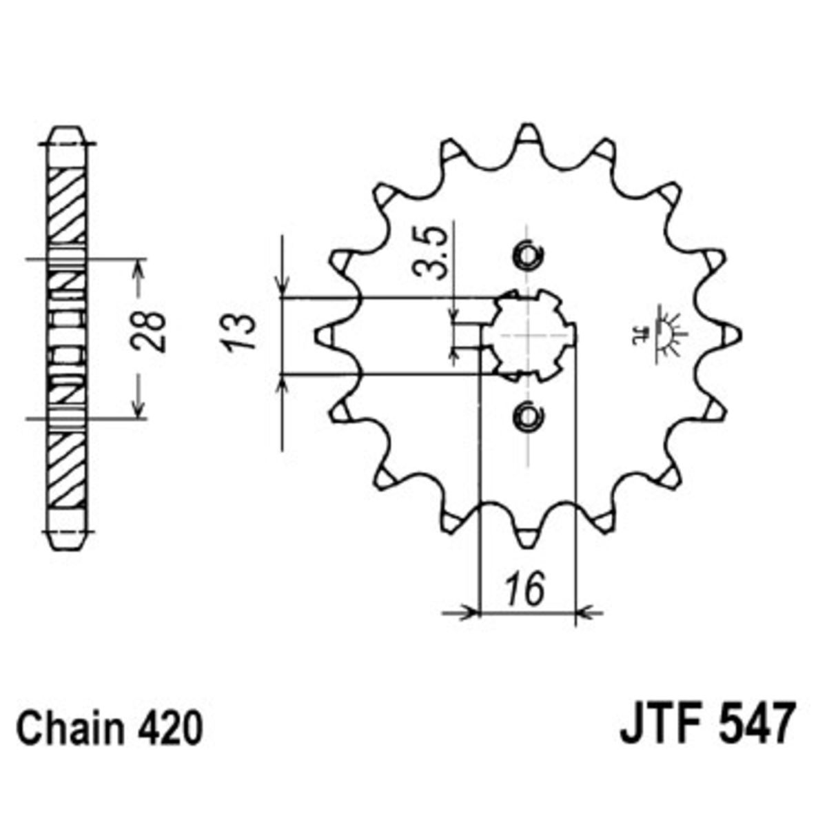 Kettenrad JT JTF547,13
