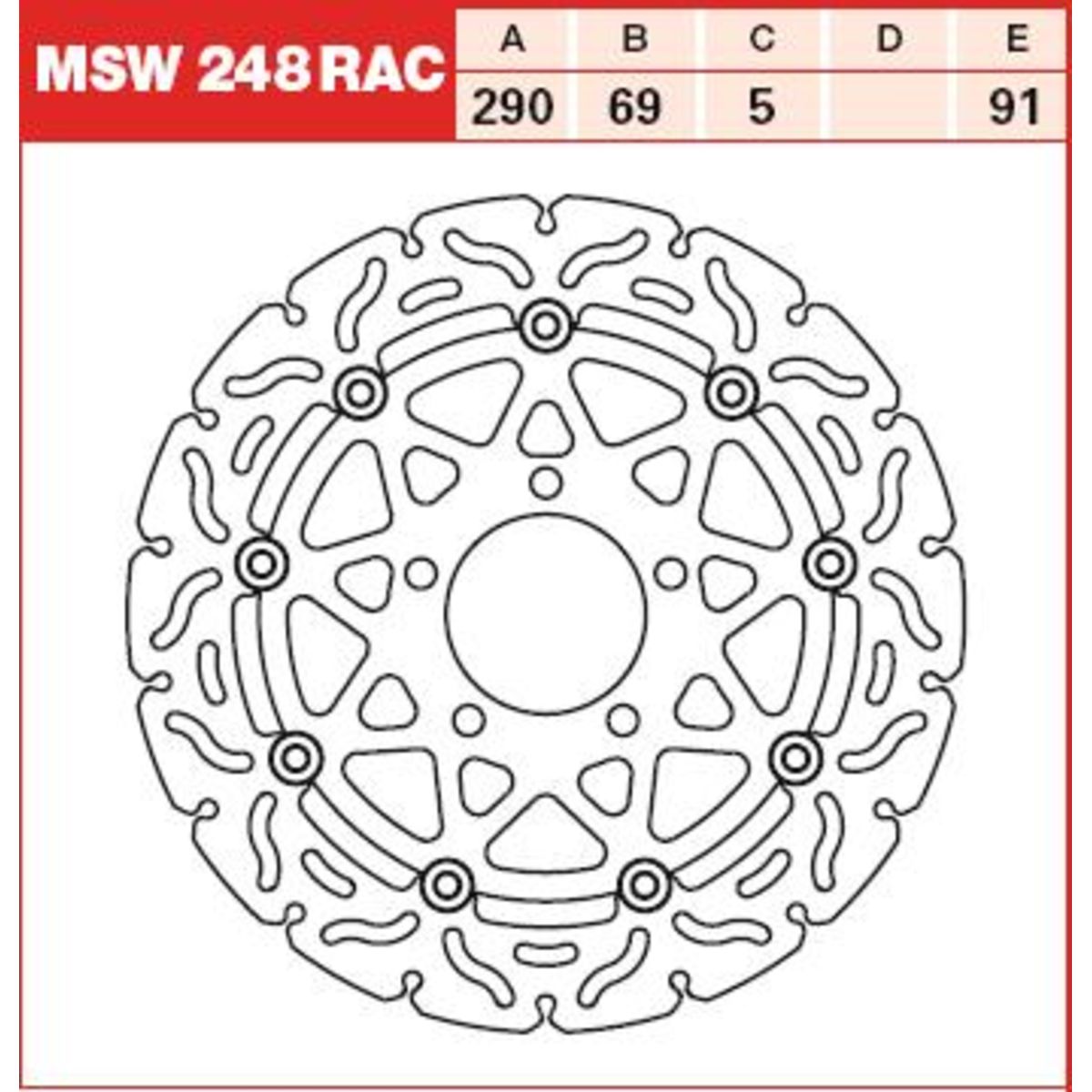 Disco freno TRW MSW248RAC, 1 Pezzo