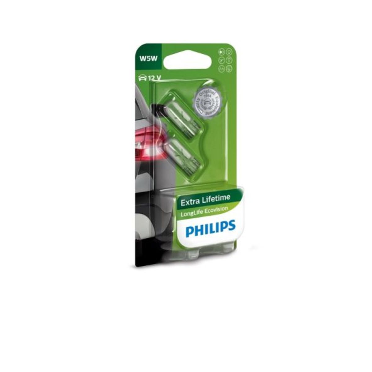 Glühbirne W5W PHILIPS PHI 12961LLECO/B2, 2 Stück