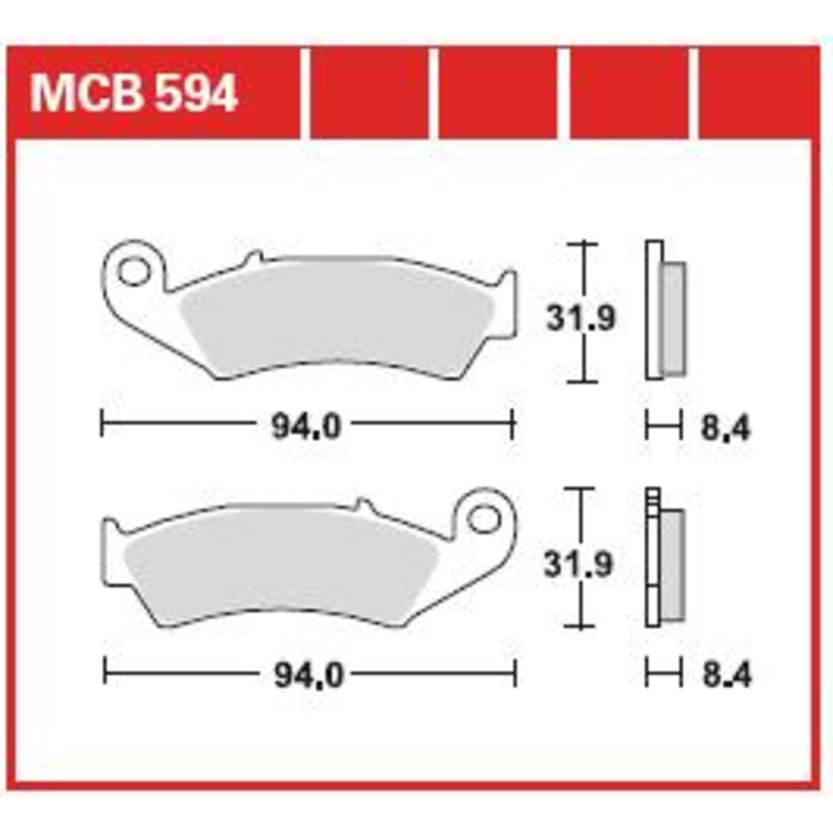Jeu de plaquettes de frein TRW MCB594