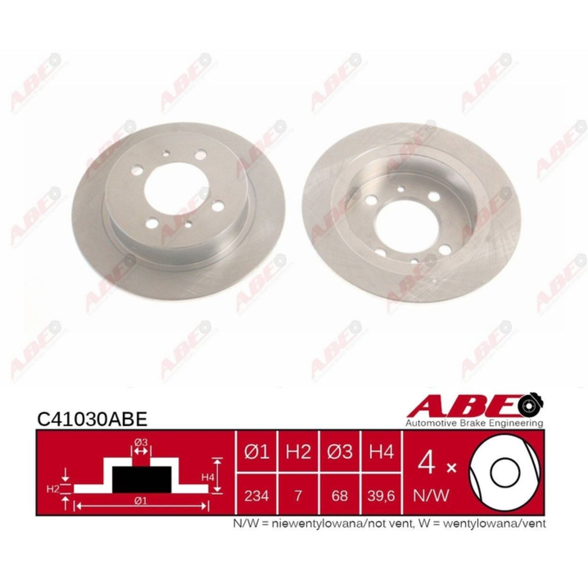Abe Remschijf  C41030 achter, volledig, 1 Stuk