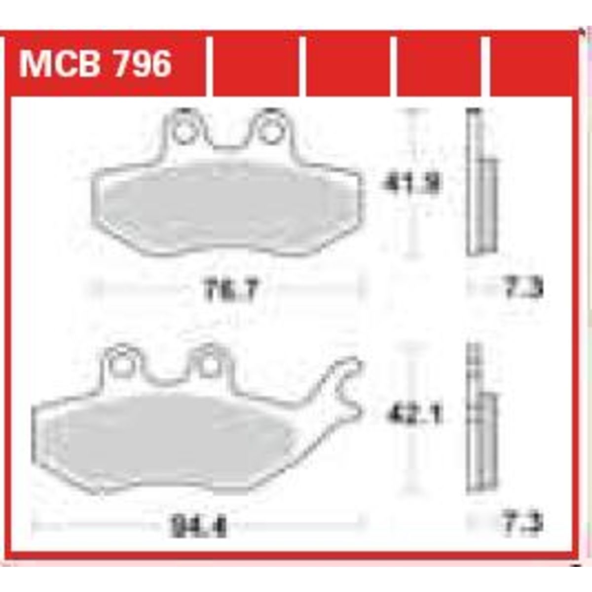 Jeu de plaquettes de frein TRW MCB796