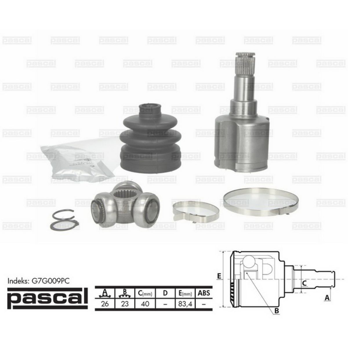 Image of Homokineet reparatie set, aandrijfas   links