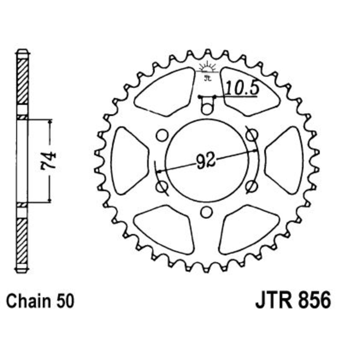 Couronne moto JT JTR856,46