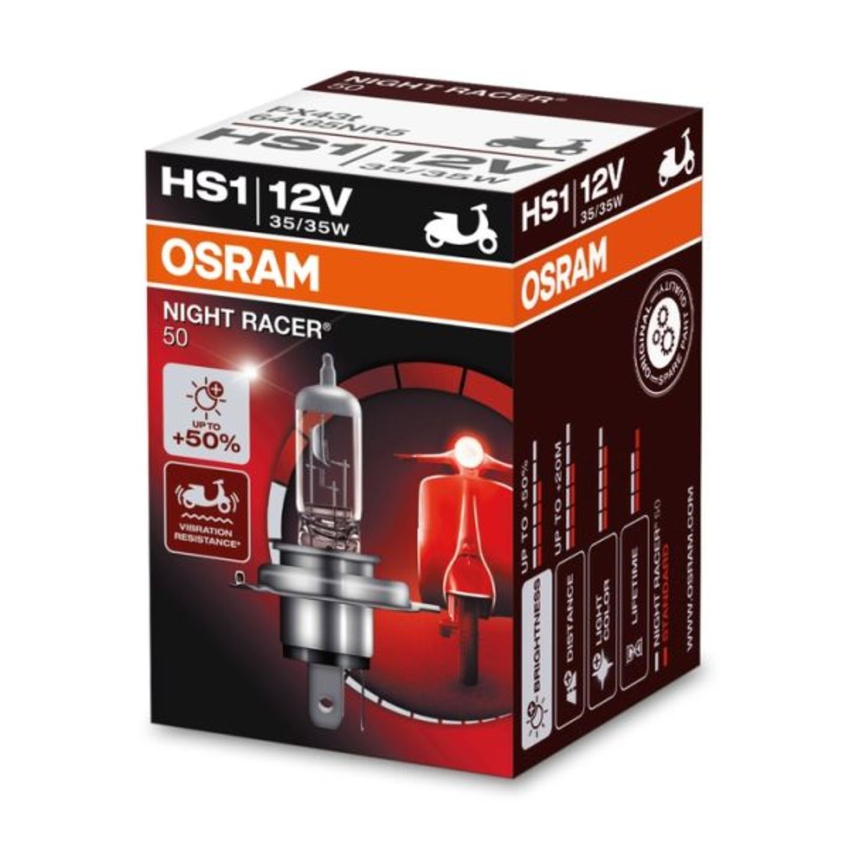 Image of Lamp Halogeen  HS1 Night Racer 50% Moto 12V, 35W