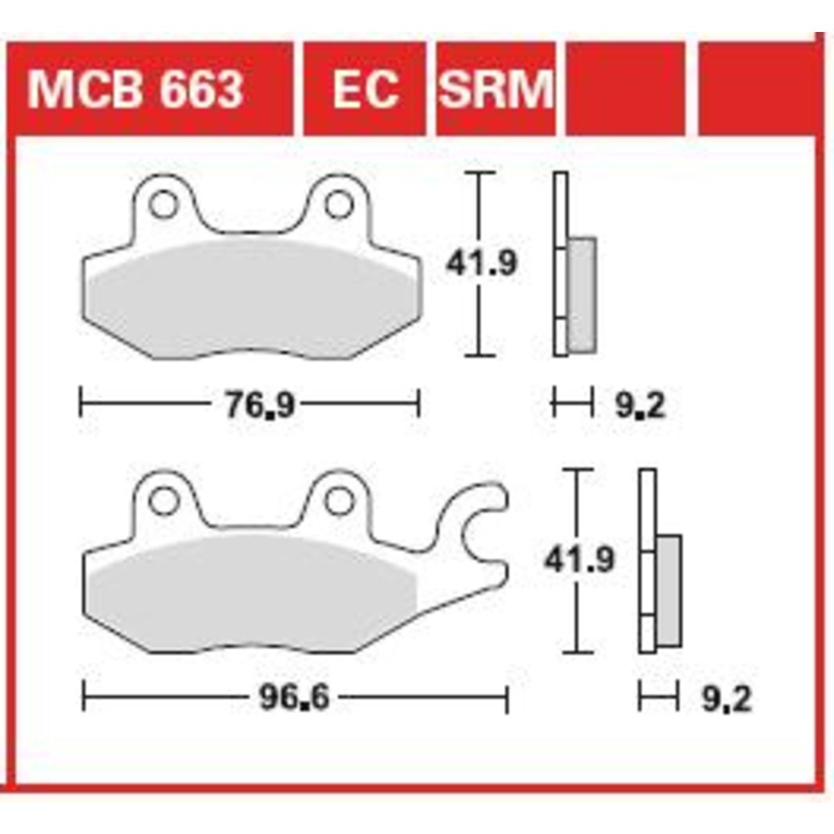 Bremsbelagsatz, ohne Straßenzulassung TRW MOTO MCB663EC