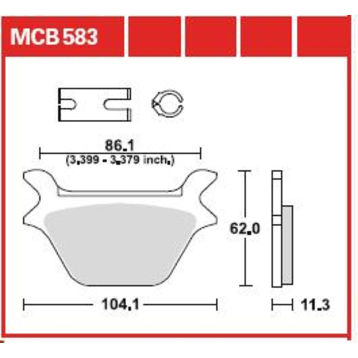 Bremsbelagsatz, ohne Straßenzulassung TRW MOTO MCB583