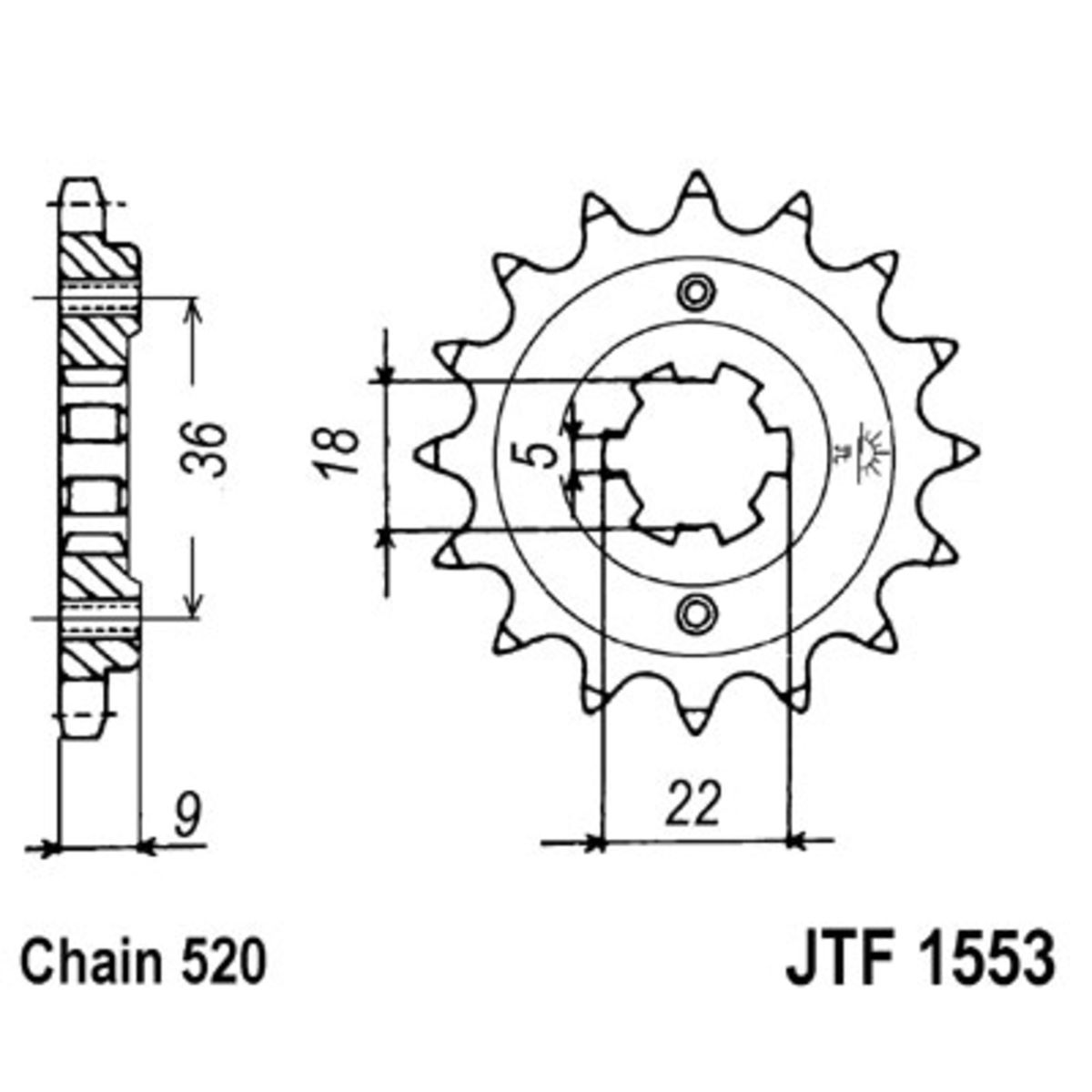 Kettenrad JT JTF1553,14