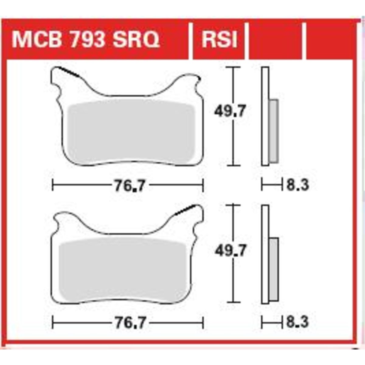 Bremsbelagsatz, ohne Straßenzulassung TRW MOTO MCB793RSI