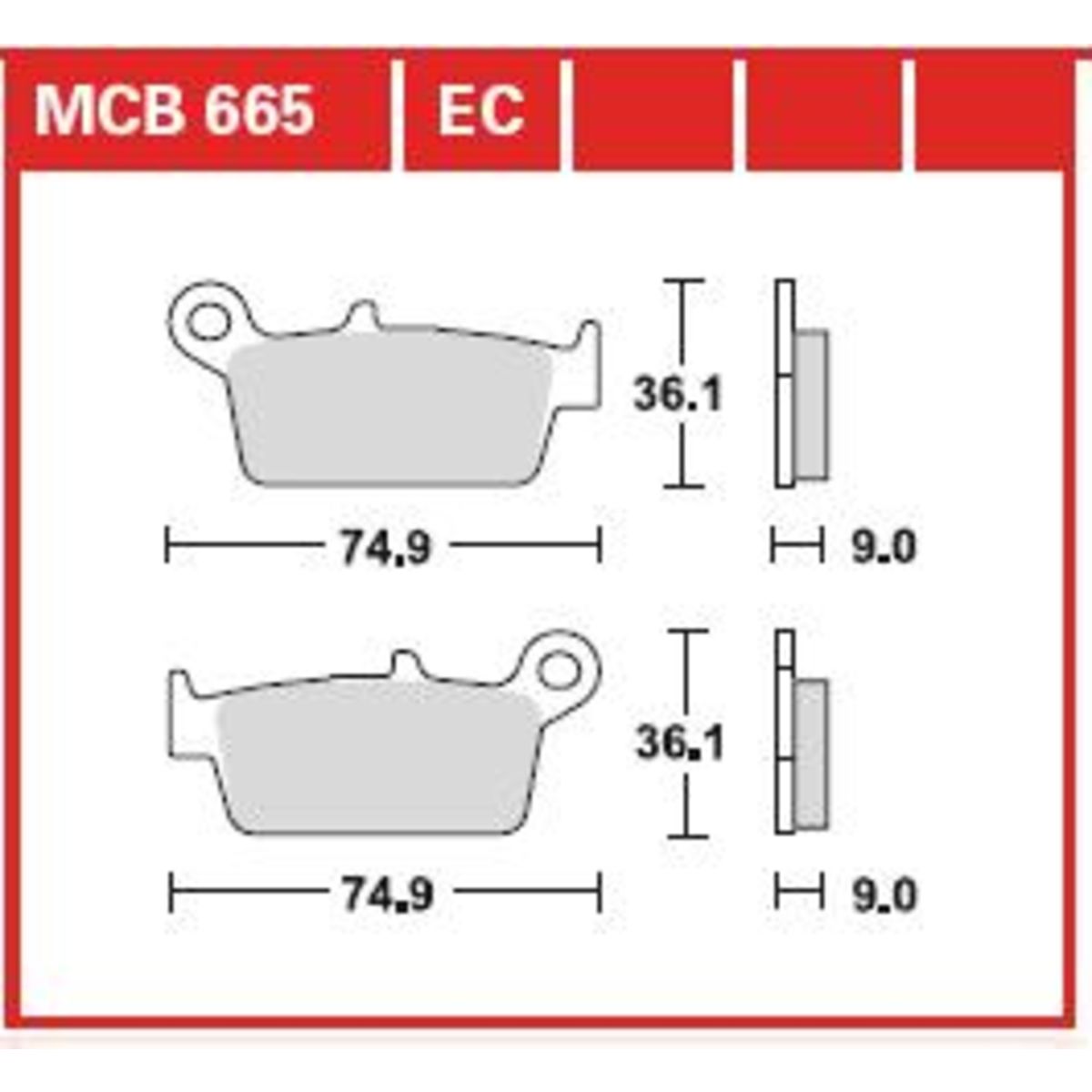 Jeu de plaquettes de frein TRW MCB665EC