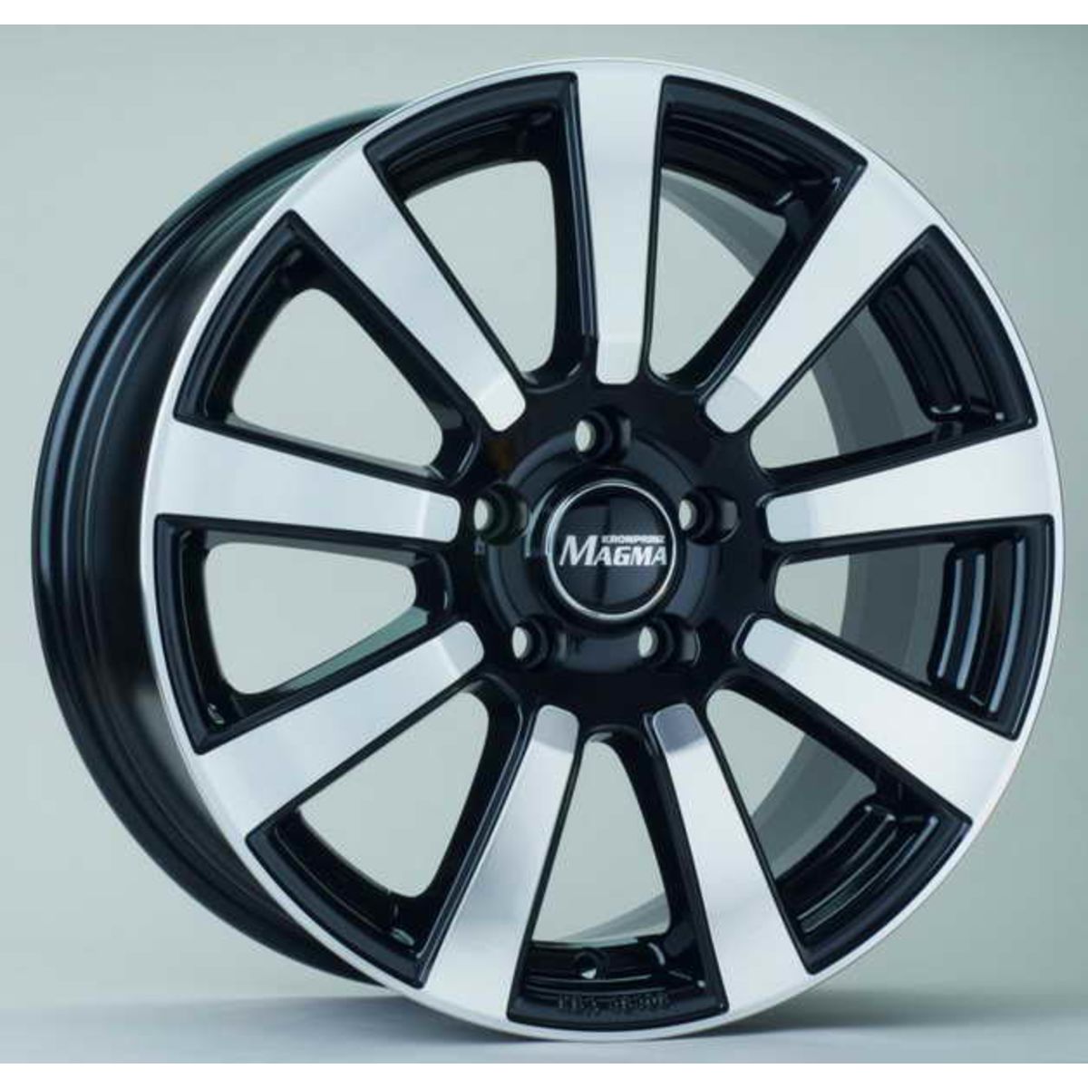 Alufelge 17 zoll MAGMA Interio 5x114,3 8J ET45, Farbe Schwarze Lava Poliert