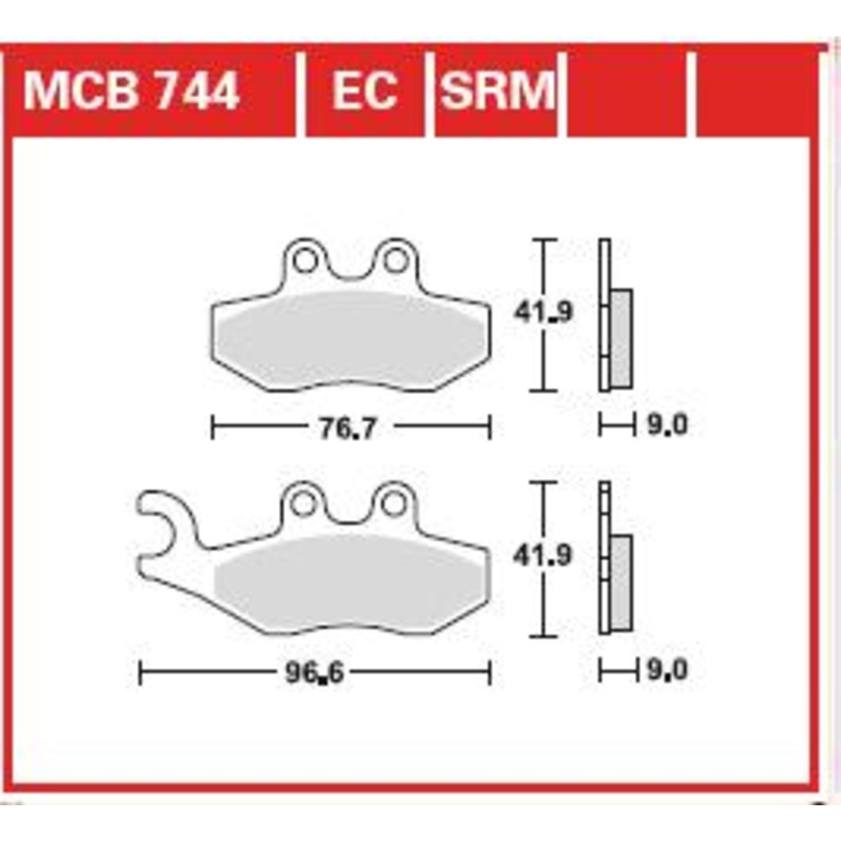 Trw Set Di Pastiglie Freno Mcb744ec