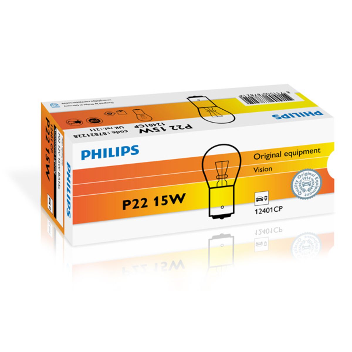 Ampoule secondaire PHILIPS Stop P22 Vision 12V, 15W