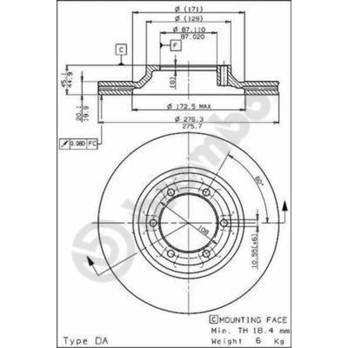 Bremsscheibe BREMBO 09.5633.10, vorne, bel&uuml;ftet , 1 St&uuml;ck
