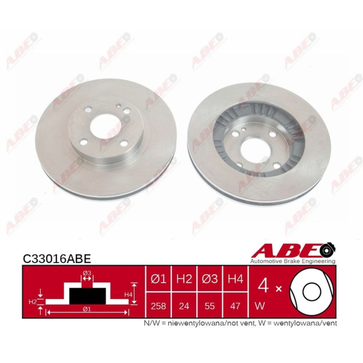 Bremsscheibe ABE C33016ABE, 1 St&Atilde;&frac14;ck